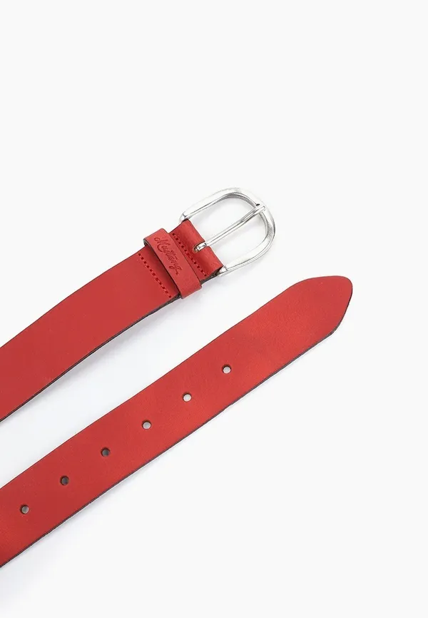 Ремень взрослый MUSTANG Leather belt in 35 mm with buckle in polished silver(Leather in a light pull-up look with vintage ch