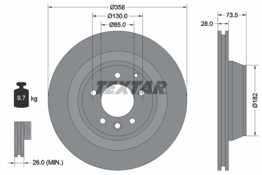 TEXTAR - 92151403-TET - Brake Disc