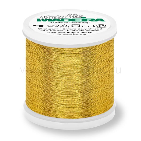 Нитки вышивальные металлизированные Madeira Metallic №40, 1000 м, цв. Gold 8, 9846, 5 катушек