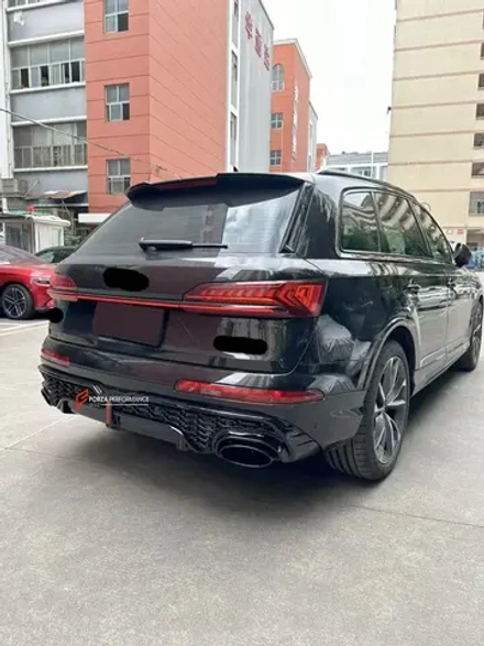 Диффузор с насадками на выхлоп в стиле RSQ7 для AUDI Q7 4M Рестайлинг 2019 - 2024 Ауди