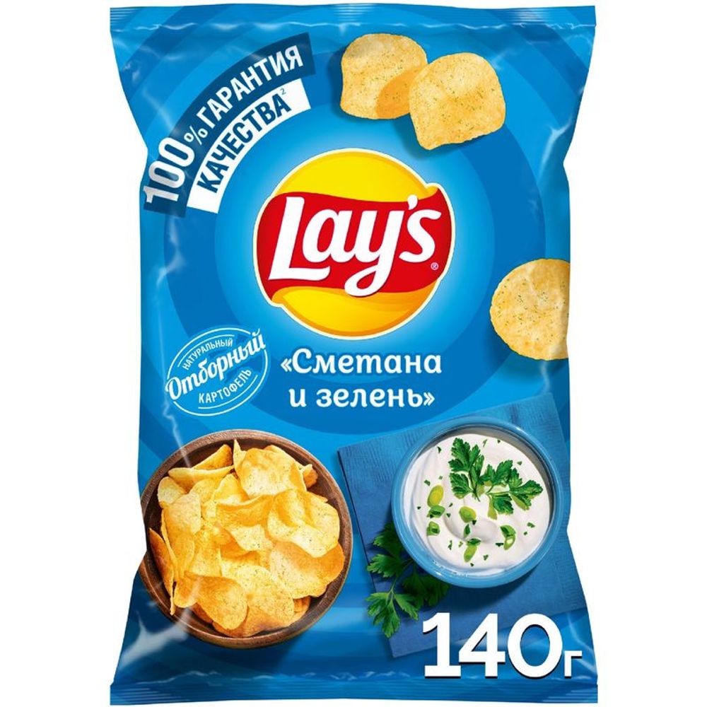 Чипсы Лейс Сметана зелень 140г