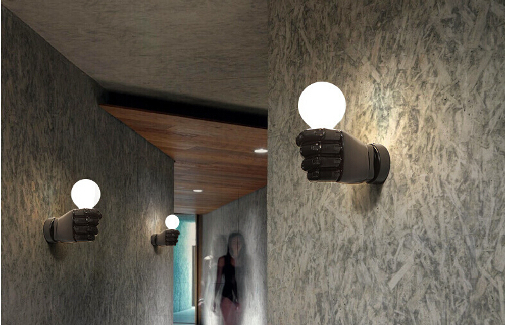 Wall design lamp Hand  (Black)