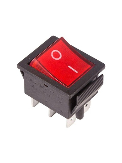 Выключатель клавишный 250В 15А (6с) ON-ON с подсветкой (RWB-506; SC-767) красн. Rexant 36-2350