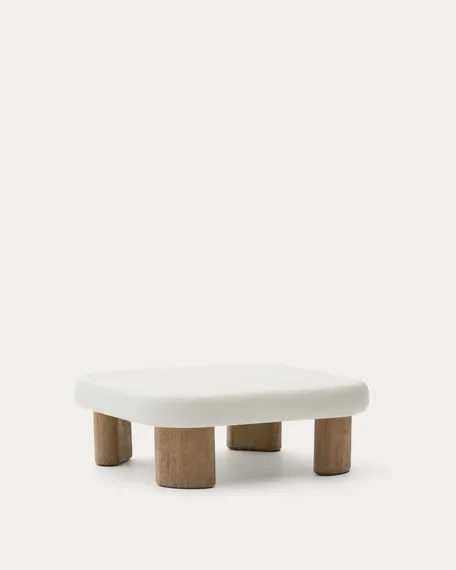 Журнальный столик Labra из цемента и акации 80 x 80 см