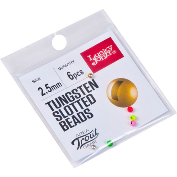 Головки Lucky John Area Trout Game вольфрамовые 02.5мм 6шт(Gold, Silver, Yellow, Pink, Red, Green)