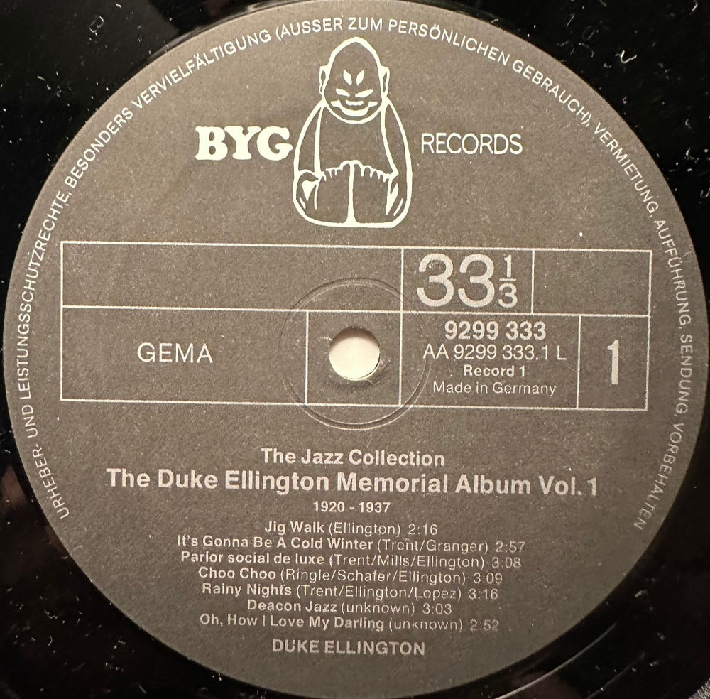 Duke Ellington - The Duke Ellington Memorial Album, Vol. I (1920-1937) 2LP (Германия)