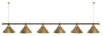 Лампа STARTBILLIARDS 6 пл. (плафоны зеленые,штанга золотая,фурнитура золото)