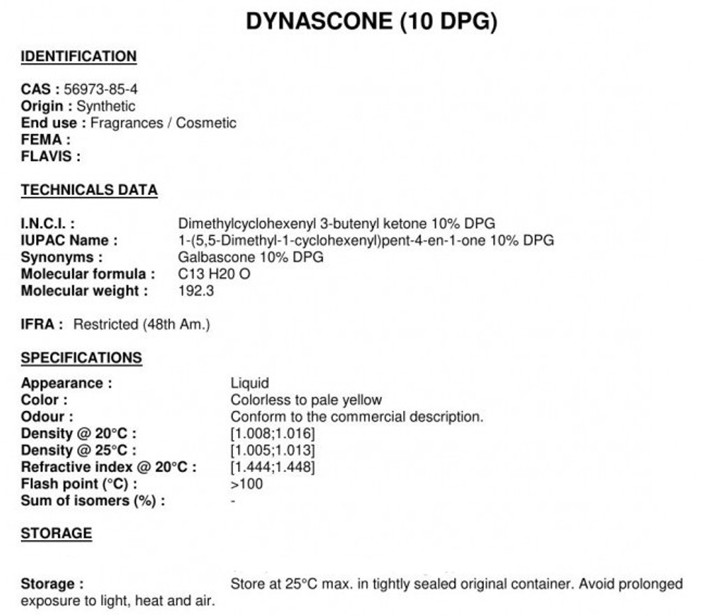 DYNASCONE 10 in DPG / ДИНАСКОН CAS 56973-85-4