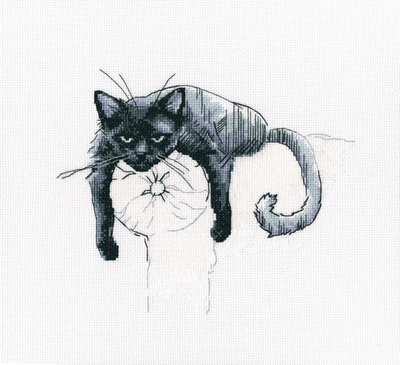 "Среди черных котов"-M666  вышивка