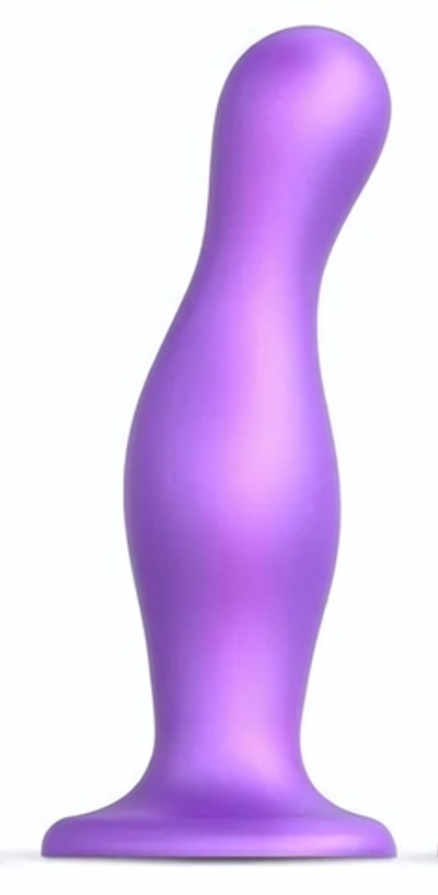 Фиолетовая насадка Strap-On-Me Dildo Plug Curvy size L (Цвет: фиолетовый)