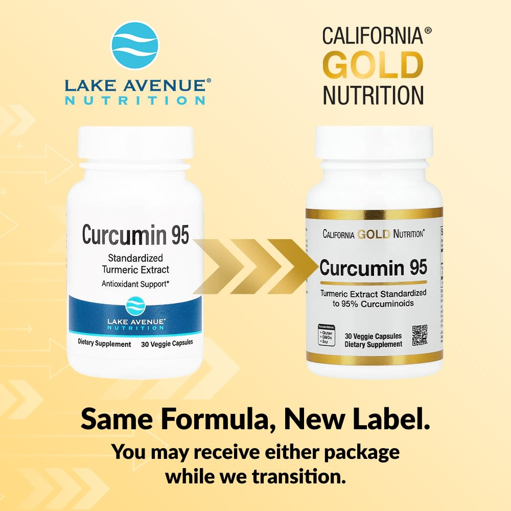 California Gold Nutrition, куркумин 95, 30 растительных капсул (500 мг в 1 капсуле)