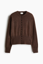 Тонкий трикотажный кардиган — Серый меланж - H&M