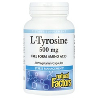 Natural Factors, L-Tyrosine 500 mg 60 vegetarian caps | L-tirozin, 500 mg, 60 ta vegetarian kapsula