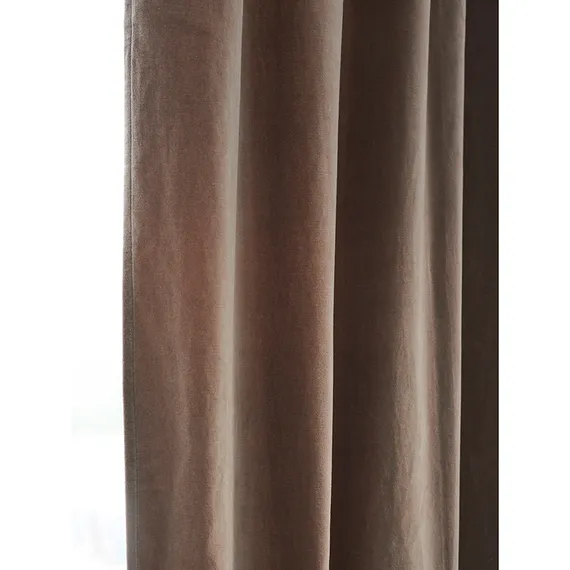 Штора из хлопкового бархата бежевого цвета из коллекции essential, 150х290 см