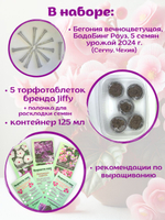 Семена Бархатцы низкорослые желтые махровые Марвел + торфяные таблетки Jiffy в подарок, 5шт