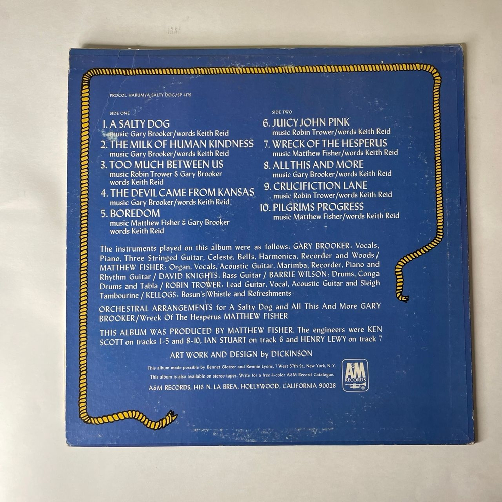 Винтажная виниловая пластинка LP Procol Harum A Salty Dog (США 1969)