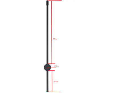 08423-80,19(4000K) Бра Локи черный h80 w10,5*6 Led 16W (4000K)