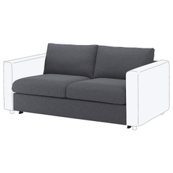 IKEA VIMLE  (ИКЕА ВИМЛЕ)  -  Чехол на секцию дивана 2-местного раскладного - Гуннаред серый