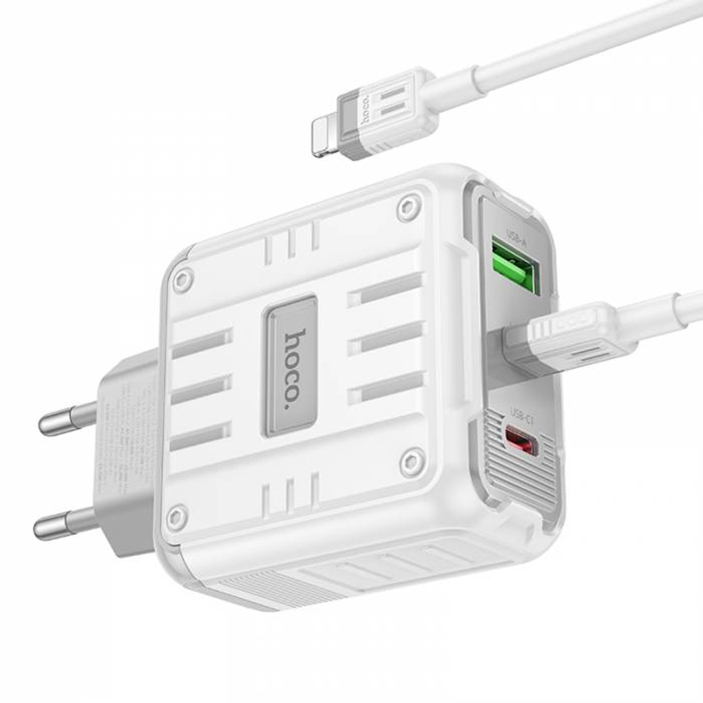 Зарядное устройство на Lightning Hoco C139A PD65W(2C1A) (white)