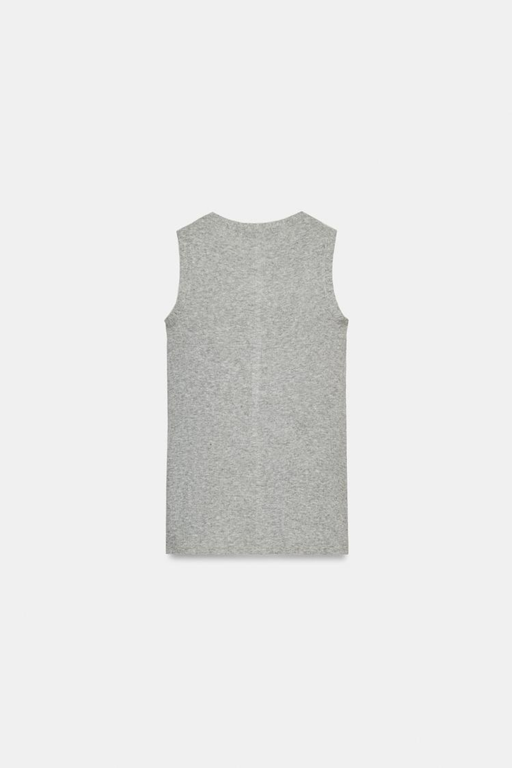 ZARA УЛЬТРАТОНКИЙ ТОП ИЗ СМЕСОВОЙ ШЕРСТИ, СЕРЫЙ