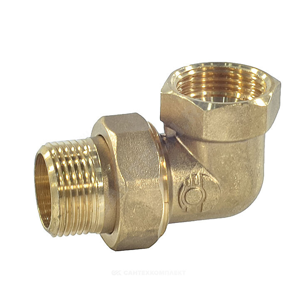 Соединитель латунь американка Ду 20 (3/4") угловой ВР/НР VALFEX VF.098.L.034