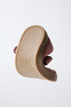 ZARA ОТКРЫТЫЕ КОЖАНЫЕ ТУФЛИ BAREFOOT, РОЗОВЫЙ