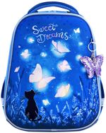 Ранец BRAUBERG PREMIUM, 2 отделения, с брелком, "Sweet dreams", СВЕТЯЩИЙСЯ, 38х29х16 см, 270593