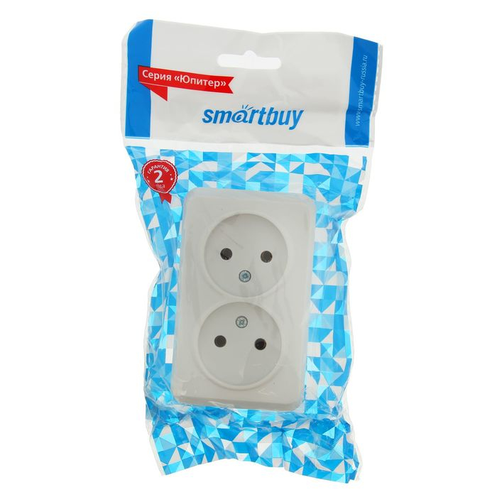 Розетка 2гн. с з/к о/п белый "Юпитер"Smart buy шт. 159.30 5010 3008