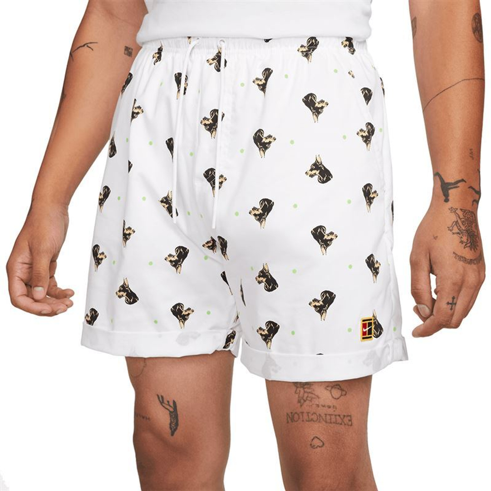 Мужские теннисные шорты Nike Dri-Fit Print Heritage Short - white