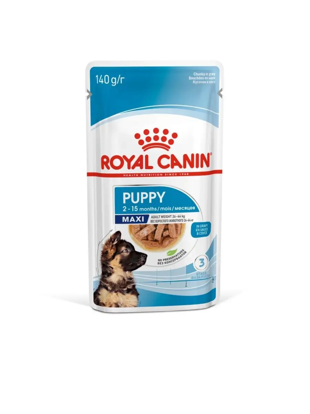 Royal Canin Maxi Puppy для крупных пород в возрасте до 15 месяцев, кусочки в соусе, 100 гр.