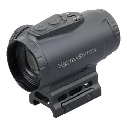 Прицел призматический Vector Optics Paragon 3x18, VEPS-MBR - вид спереди и слева, корпус с логотипом на кронштейне