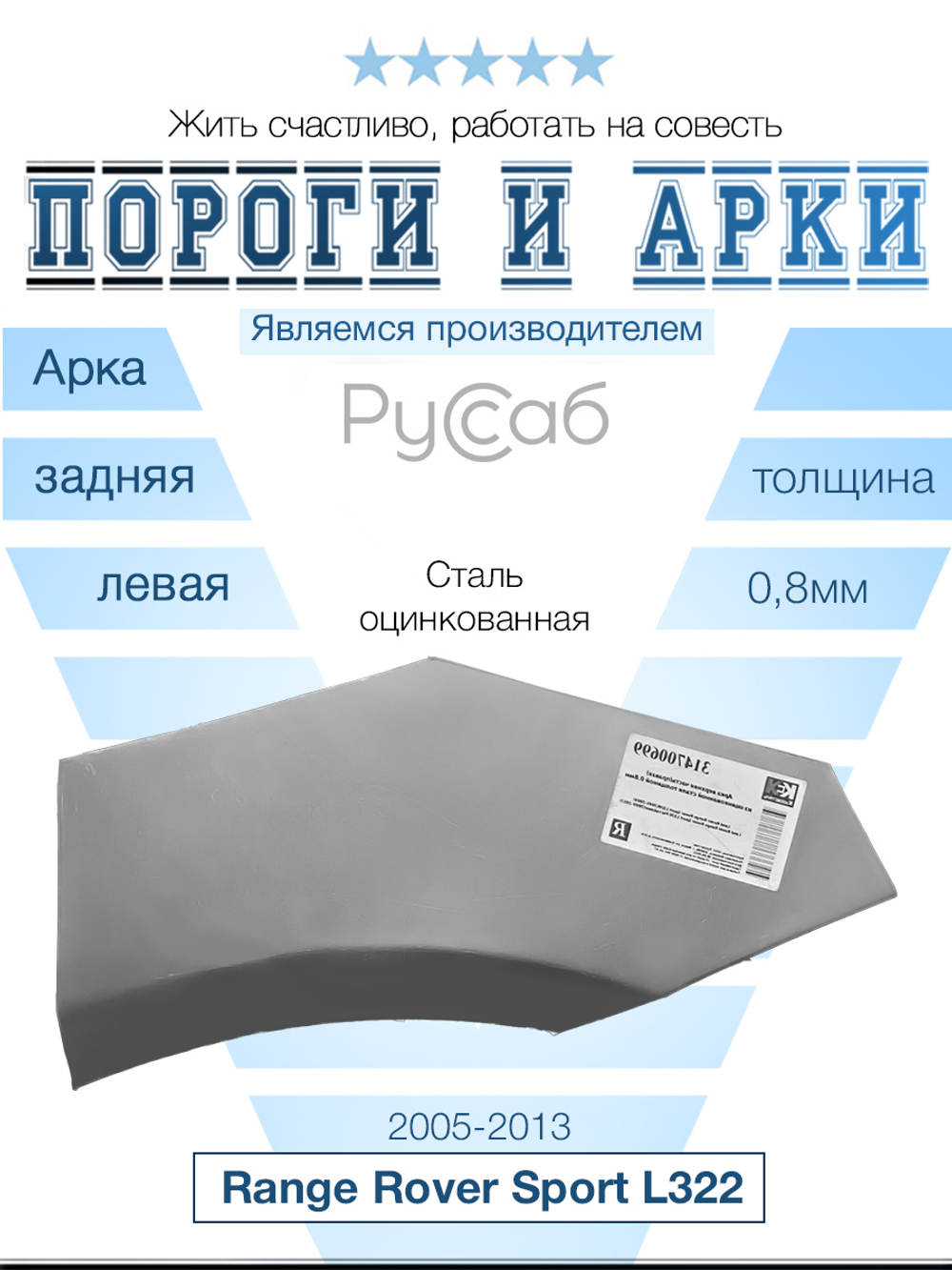 Арка левая Land Rover Range Rover Sport 2005-2013