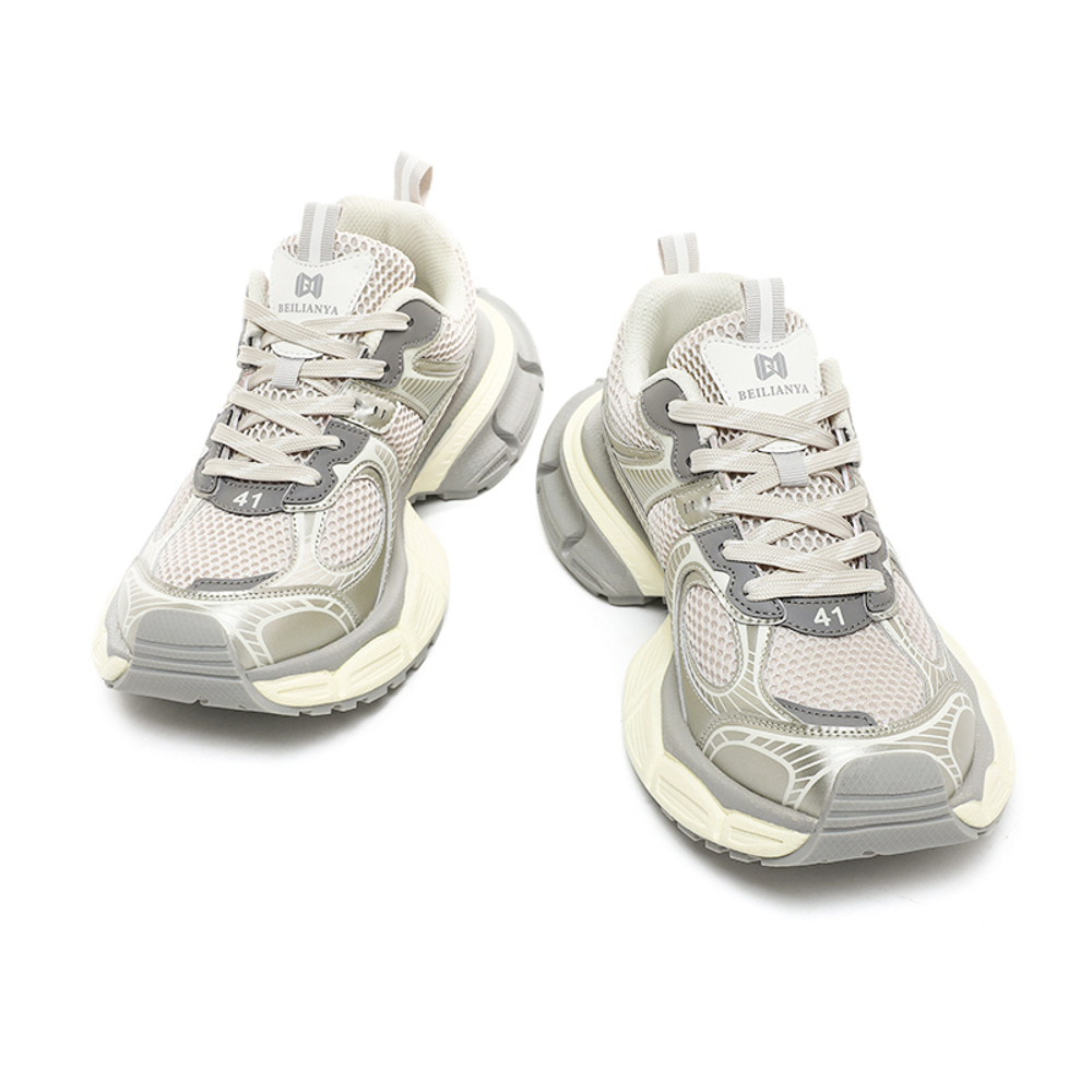 Beilianya Chunky Sneakers бежевый серебристый