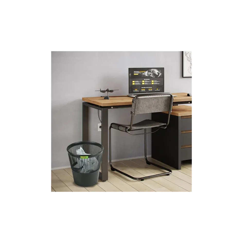 Корзина для бумаг 9л., черная, сетка, STAFF "Basic" ЭКОНОМ
