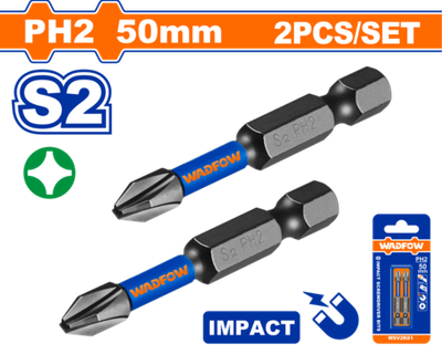 Ударная бита 2 шт. PH2x50 мм (200/400) WADFOW WSV2K61