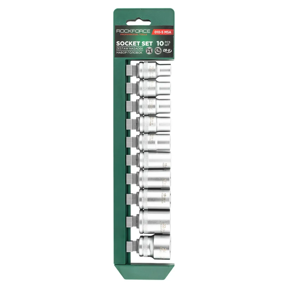 Головки, набор 10пр., 1/2''(6гр.) RockFORCE RF-010-5 MSA