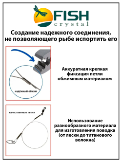 Пассатижи обжимные для рыбалки, для поводков Fish Crystal 15,5 см