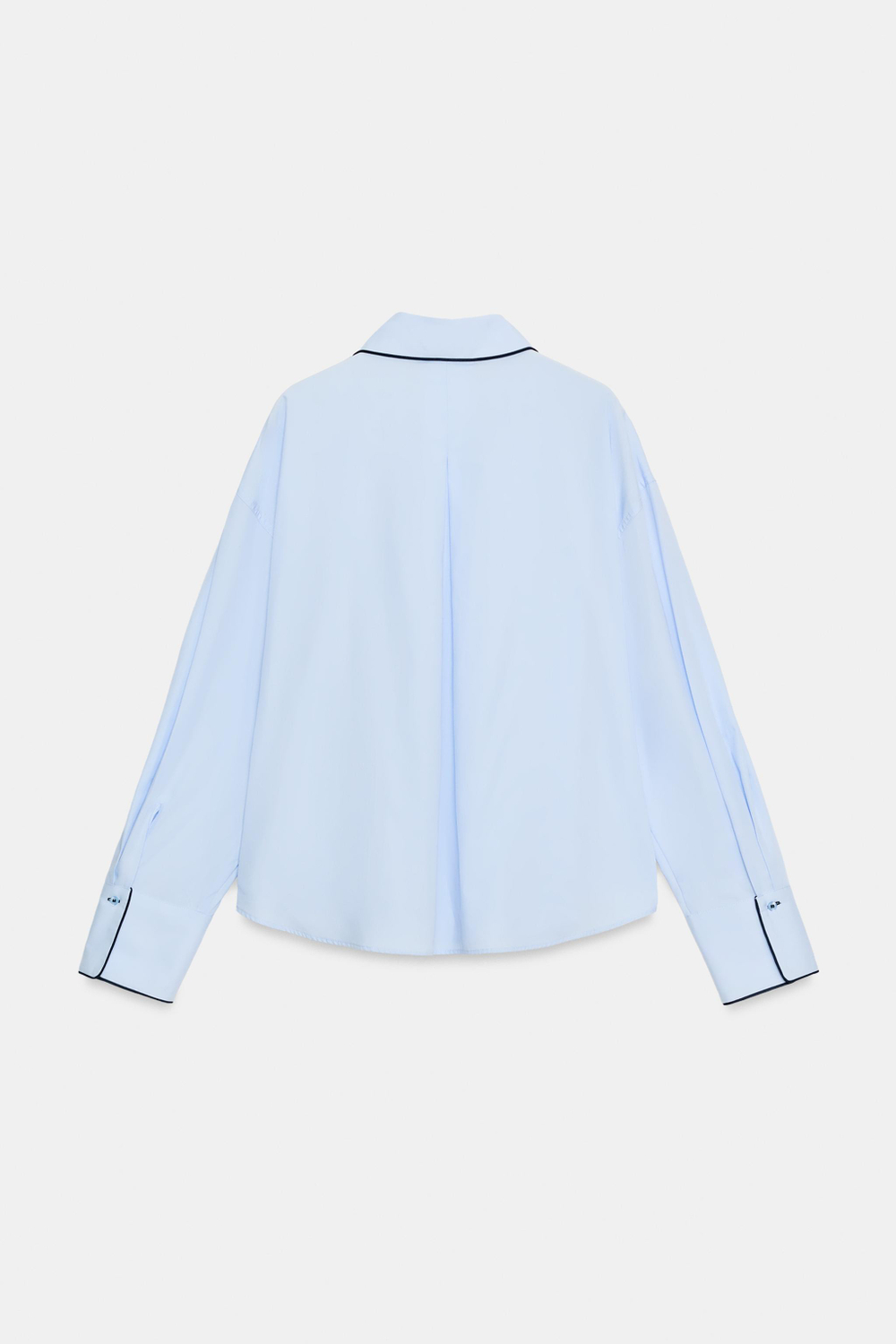 РУБАШКА ИЗ ПОПЛИНА С КОНТРАСТНЫМ КАНТОМ — ZARA