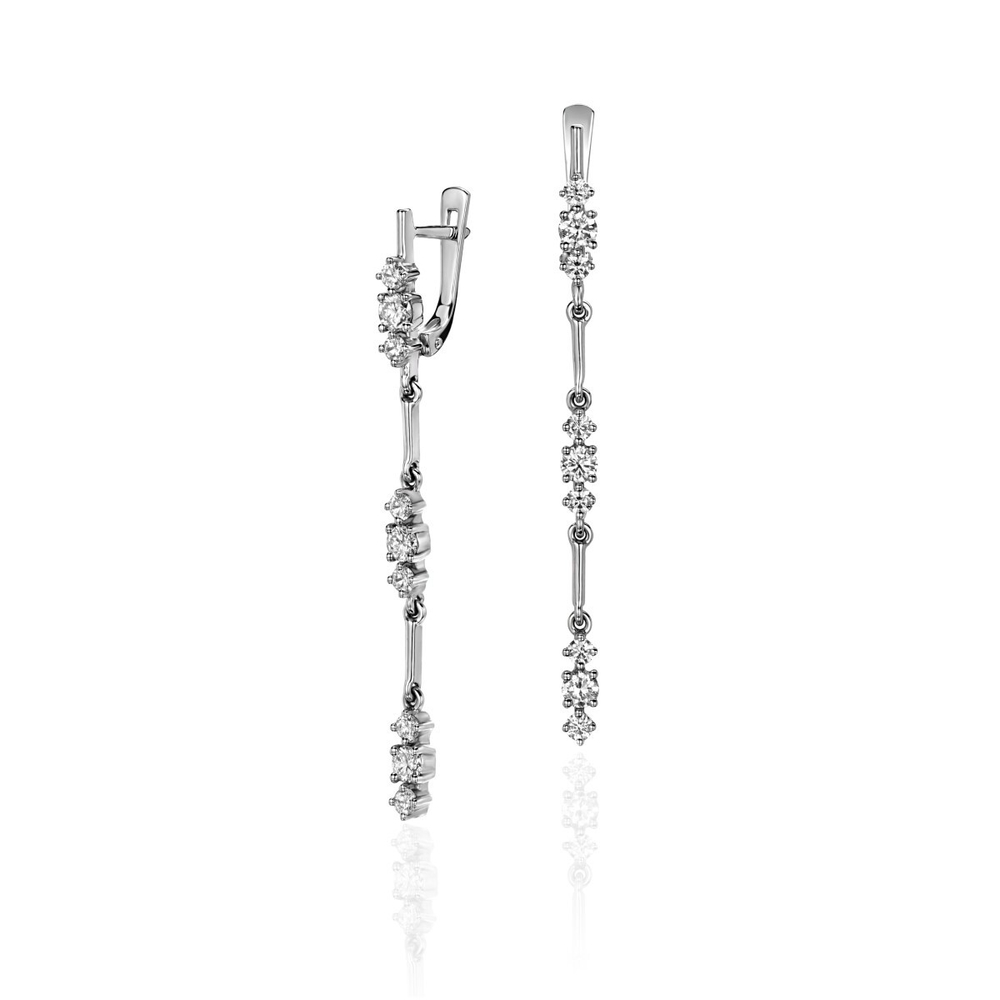Серьги с бриллиантами  из белого золота JA-S-1С673838