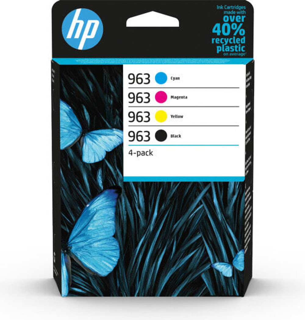 HP 963 4 шт Подлинный Черный, Голубой, Пурпурный, Желтый 6ZC70AE#301