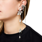 Моносерьга листья и цепи — Caviar Jewellery, серебро, фото 4
