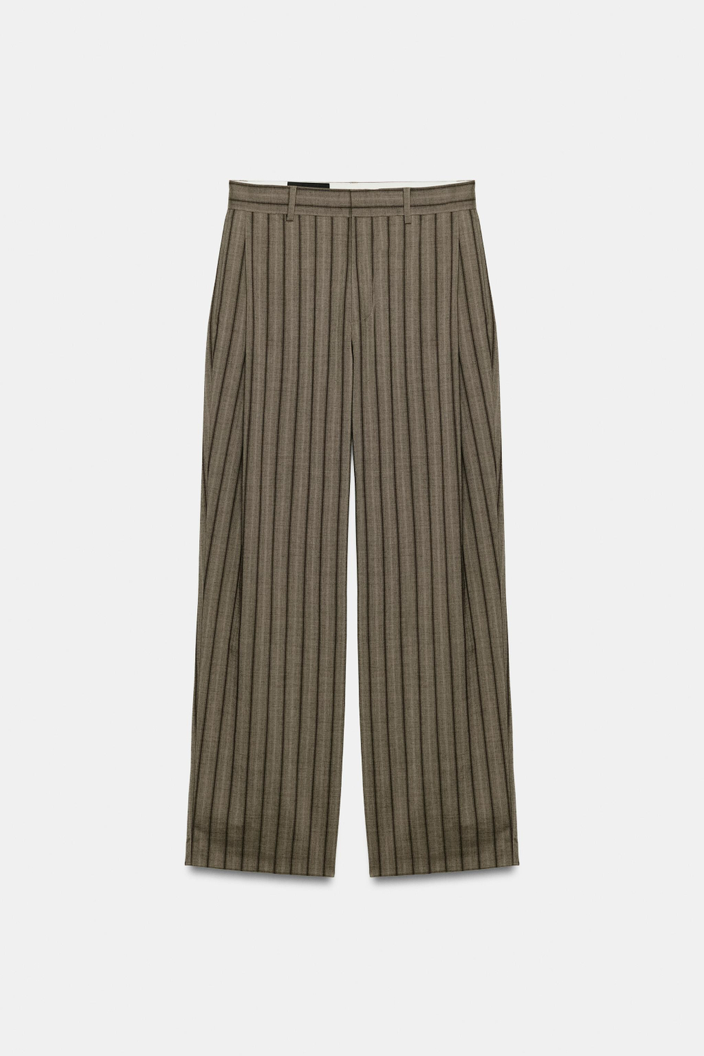 БРЮКИ В ПОЛОСКУ СО СКЛАДКАМИ — ZARA