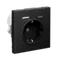 Розетка с USB A+C с заземлением и защитными шторками Systeme Electric ArtGallery Карбон GAL001032