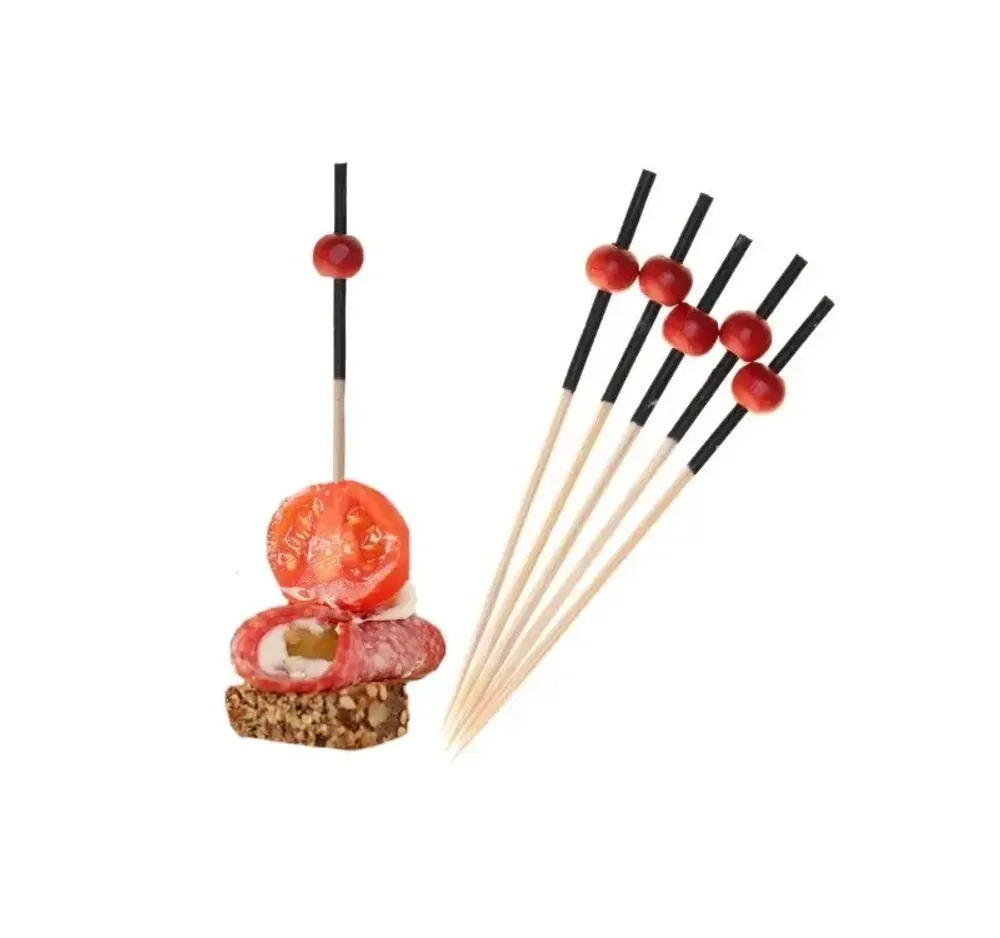 Пика деревянная "Шары" Красные 12см, 100шт/упак, 100упак/кор