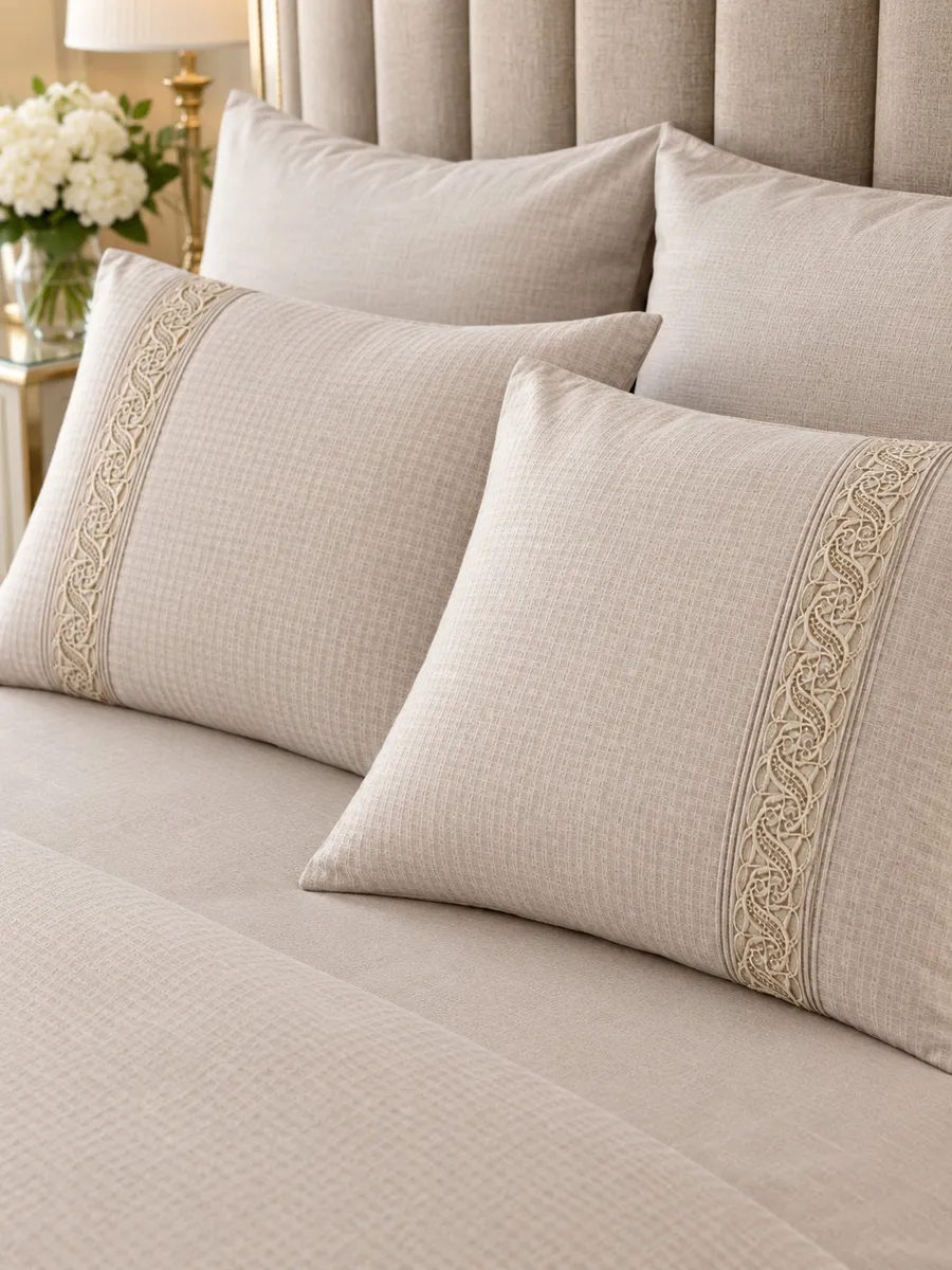 Gelin Home КПБ 6 пр. SILA каменный цвет пододеяльник 200*220, простынь 240*260, наволочки 50*70 2шт, декоративные наволочки 50*70 2шт GLNN573 — фото 2
