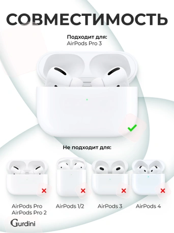 Чехол для Airpods Pro 3 Gurdini прорезиненный soft touch c карабином Сосновый Лес