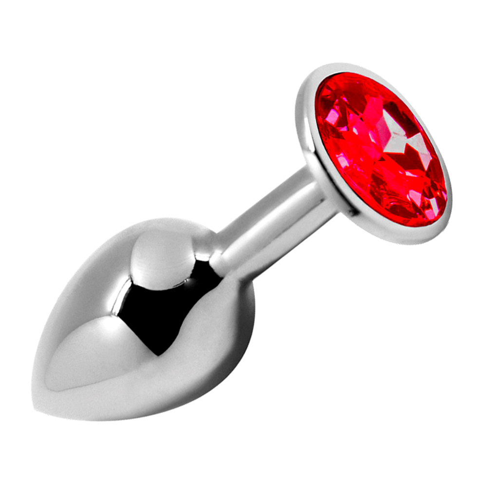 Анальная пробка 8см с красным кристаллом Cnex Alive Mini Metal Butt Red Size M