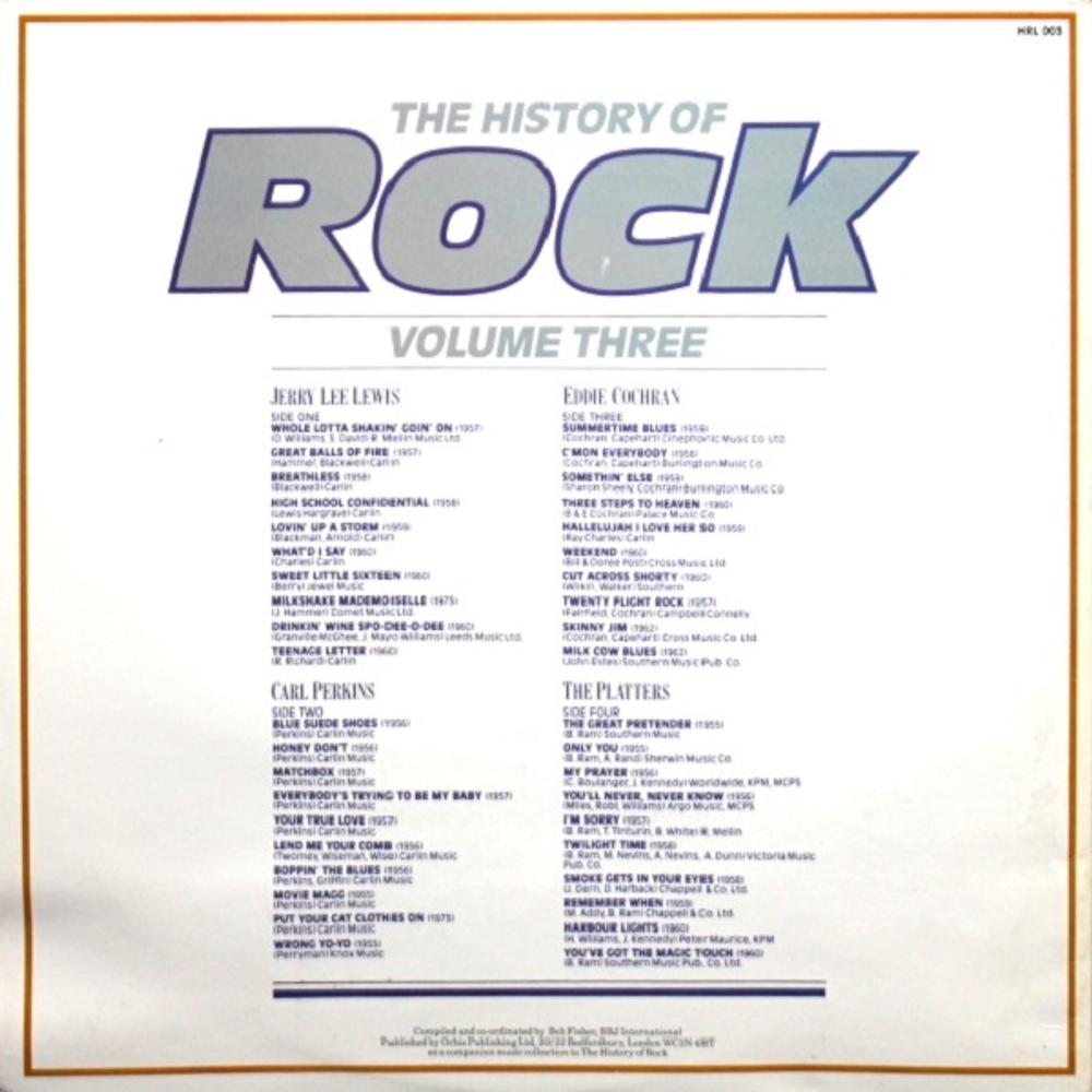 Jerry Lee Lewis, Carl Perkins, Eddie Cochran, The Platters / The History Of Rock (Volume Three)(2LP)