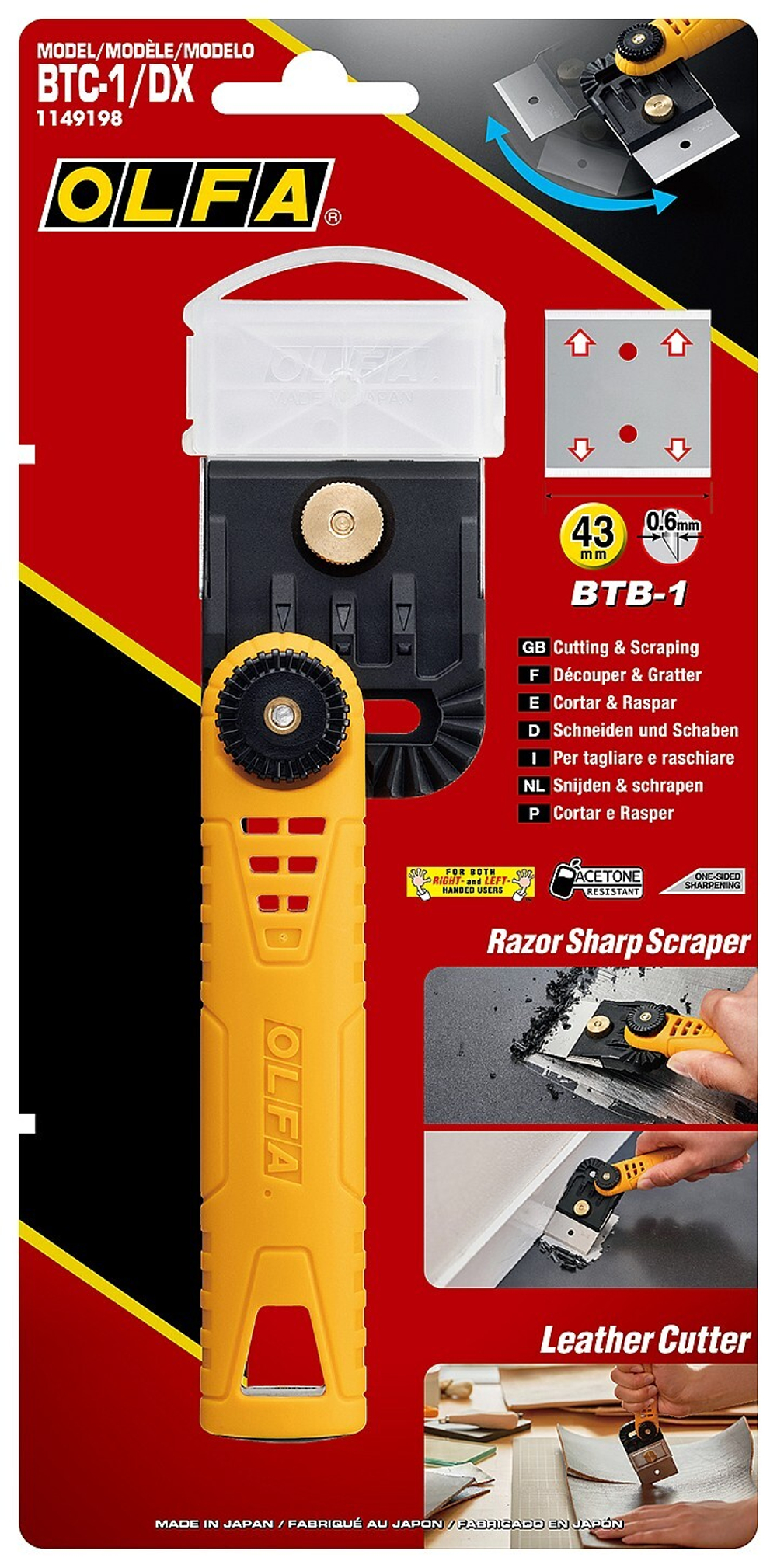 OLFA Hobby Craft Models, для реза кожи, нож-скребок (OL-BTC-1/DX)