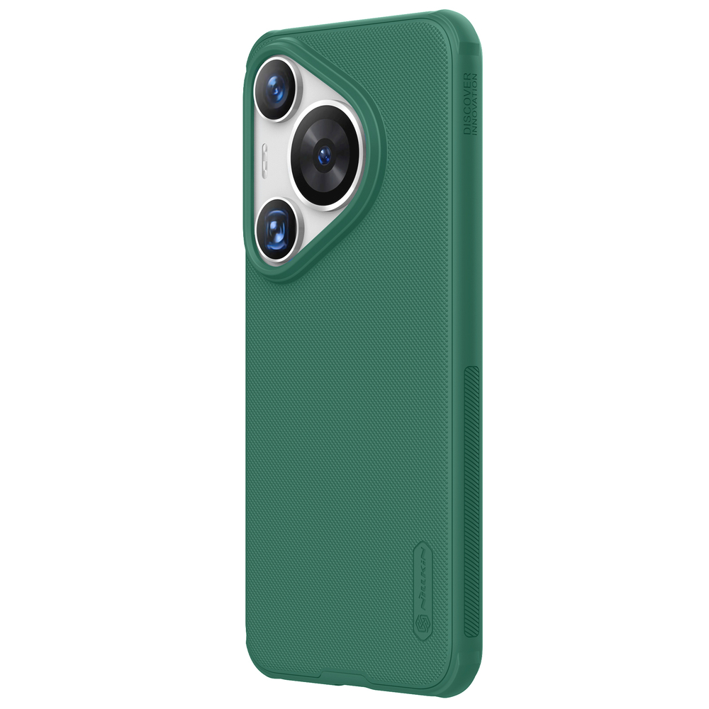 Чехол зеленого цвета (Deep Green) от Nillkin c поддержкой зарядки MagSafe для Huawei Pura 70 Pro и Pura 70 Pro+, серия Super Frosted Shield Pro Magnetic Case